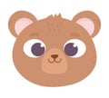 Cute animal little bear teddy face cartoon icon