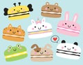 Cute Animal Macarons Vector Illustration