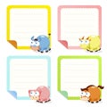 Cute animal note papers collection