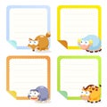 Cute animal note papers collection