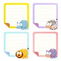 Cute animal note papers collection