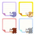 Cute animal note papers collection