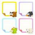 Cute animal note papers collection