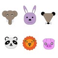 Cute animalicon pack including, lions, pigs, pandas and elephants