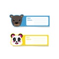 Cute animal safari cartoon address label design template