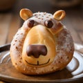 Humorous Tondo Bagel Pastry With Hippopotamus Shape