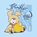 Cute animal slam dunk style basketball player, vector illustration Royalty Free Stock Photo