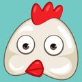 Animals cartoon illustration. Chicken vector icon, logo, mascot