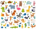 Cute Animal Vector illustration Icon Set isolated on a white background Royalty Free Stock Photo