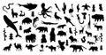 Cute animal vector illustration icon set isolated on a white background. Hand drawn animals. Icons for children with