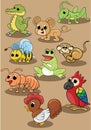 Cute animal dog vector illustration set