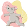 Cute animals of Africa in yoga and meditation pose. Digital illustration, hand-drawn by isolates