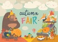 Cute animals on autumn fair Royalty Free Stock Photo