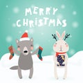 Cute animals Christmas set