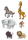 Cute Animals Collection Color Illustration Design Royalty Free Stock Photo