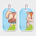 Cute animals label tags