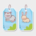 Cute animals label tags