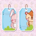 Cute animals label tags