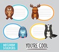 Cute animals notebook stickers