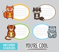 Cute animals notebook stickers