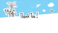 Cute animals thank you card Royalty Free Stock Photo