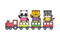 Cute animals train toy