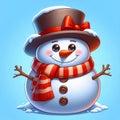 A cute animated snowman