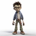 Cute Animated Zombie Boy: Photorealistic Rendering With Youthful Protagonists
