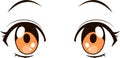 Cute anime-style eyes with normal facial expressions