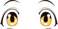 Cute anime-style eyes with normal facial expressions