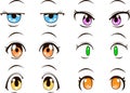 Cute anime-style eyes with normal facial expressions