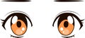 Cute anime-style eyes in normal times