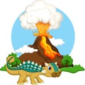 Cute ankylosaurus cartoon Royalty Free Stock Photo