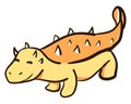 Cute ankylosaurus, illustration, vector