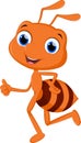 Cute ant cartoon running Royalty Free Stock Photo