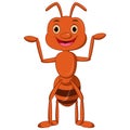 Cute ant cartoon waving Royalty Free Stock Photo