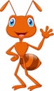 Cute ant cartoon waving Royalty Free Stock Photo