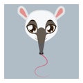 Cute anteater avatar with flat colors