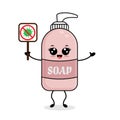 Cute antiseptic liquid soap character