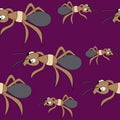 Cute ants. seamless stock vector pattern Royalty Free Stock Photo