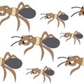 Cute ants. seamless stock vector pattern