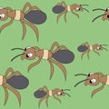 Cute ants. seamless stock vector pattern