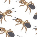 Cute ants. Seamless vector pattern