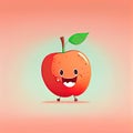 cute apple cartoon characte laughs, cartoon style, modern simple illustration