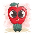 cute apple cartoon vector illustration Royalty Free Stock Photo