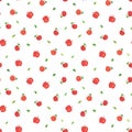 Cute apple fruit seamless vector pattern