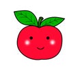 Cute apple fruit smile face cartoon art funny wallpaper Royalty Free Stock Photo