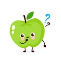 Cute apple with question mark character