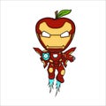 Cute apple robot hero illustration Royalty Free Stock Photo