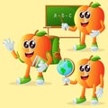 Cute apricot characters in education